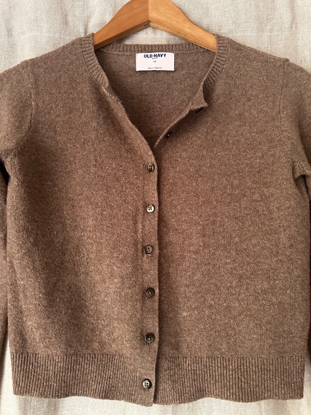 Sweet Cropped Heather Brown Cardigan Sweater From Old Navy - Picture 4 of 5